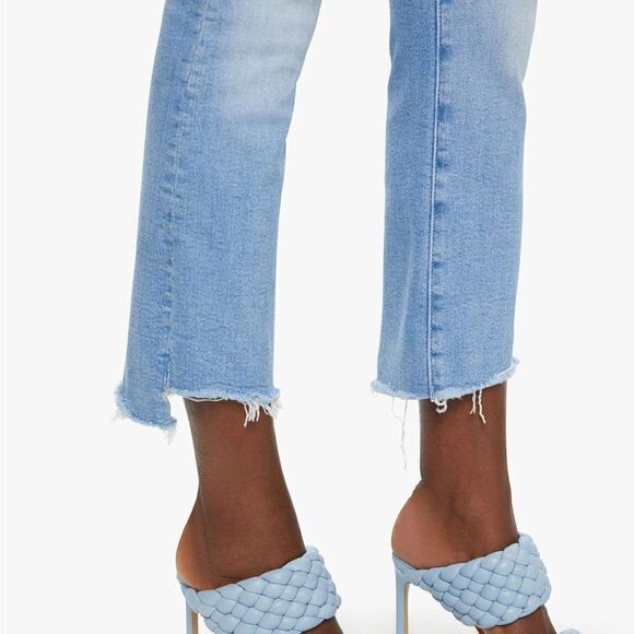 NWT Mother Insider Crop Step Fray Hem Limited Edition Light Denim Straight Jeans - Picture 8 of 16